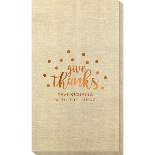 Confetti Dots Give Thanks Bamboo Luxe Guest Towels